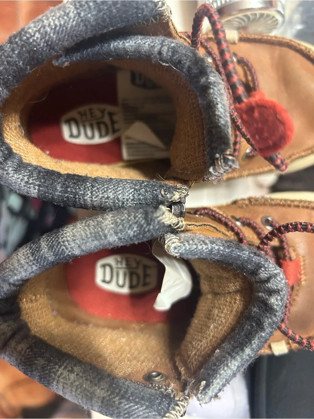 Hey Dude Brown and Rust Casual Lace-Up Shoes